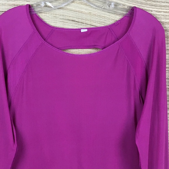 Lululemon If Youre Lucky Long Sleeve Tee II In 
Raspberry Size 10/12 - Picture 9 of 11
